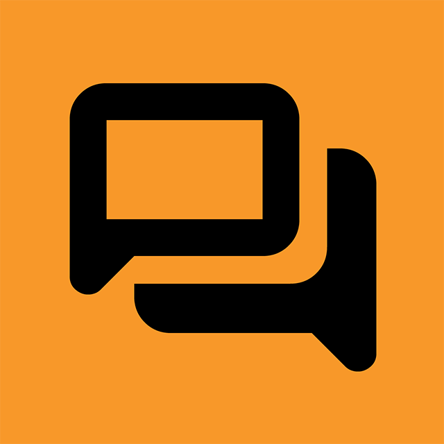 オレンジ色の吹き出しアイコン